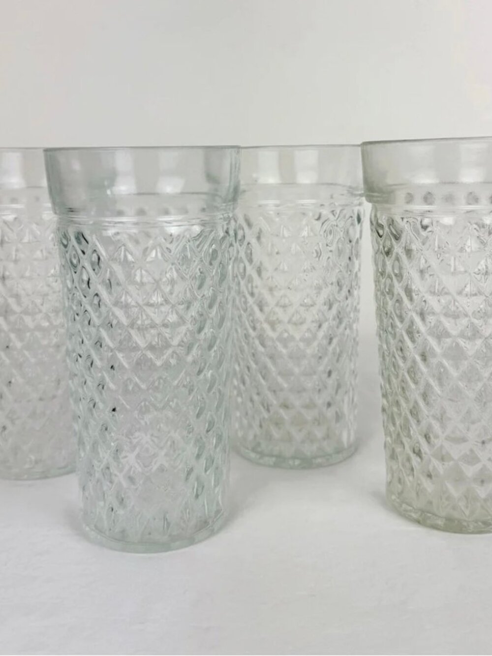 Anchor Hocking Vintage Quilted Diamond Glasses (set of 4)